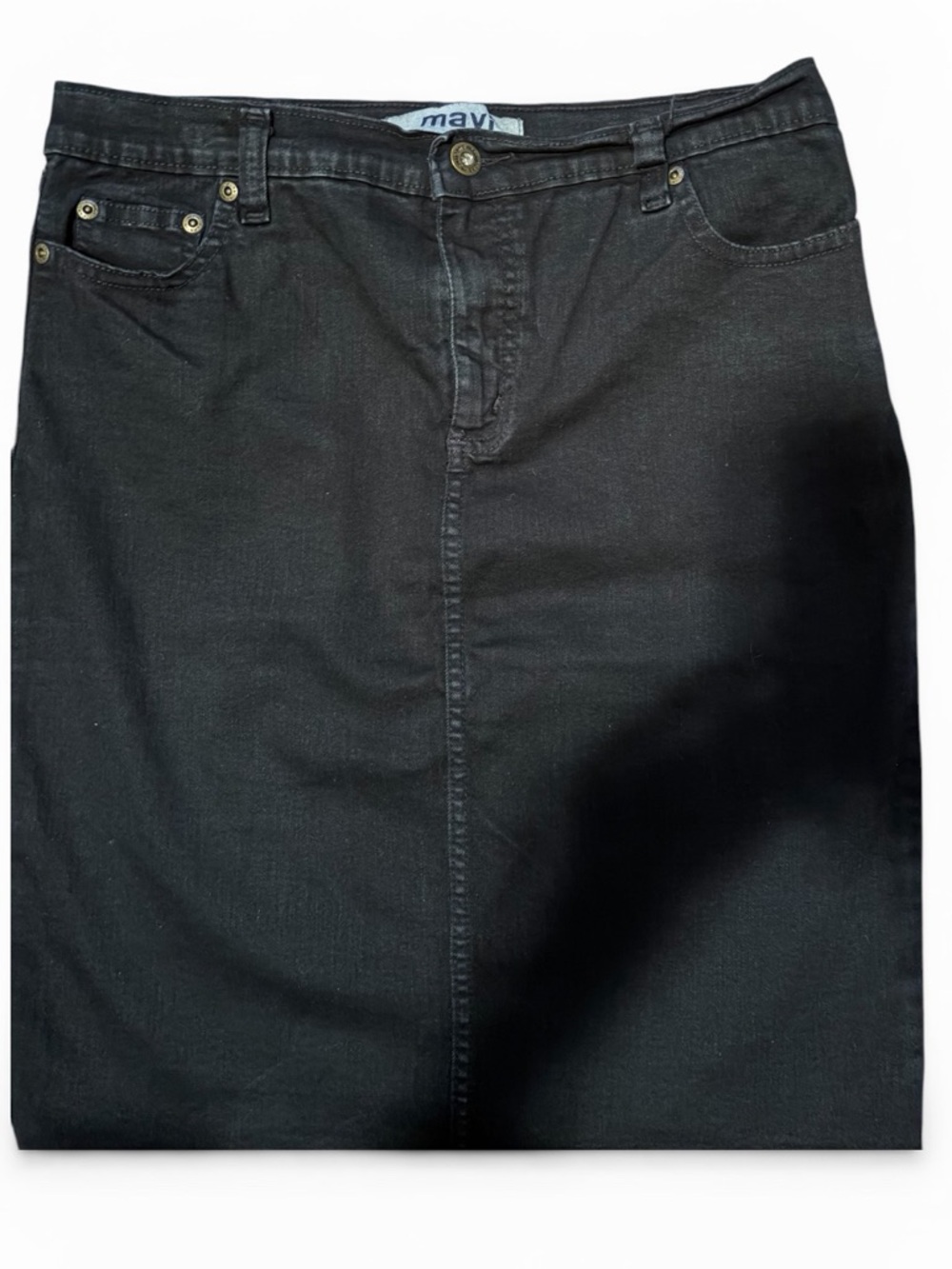 Mavi‎ Dark Black Straight Denim Skirt